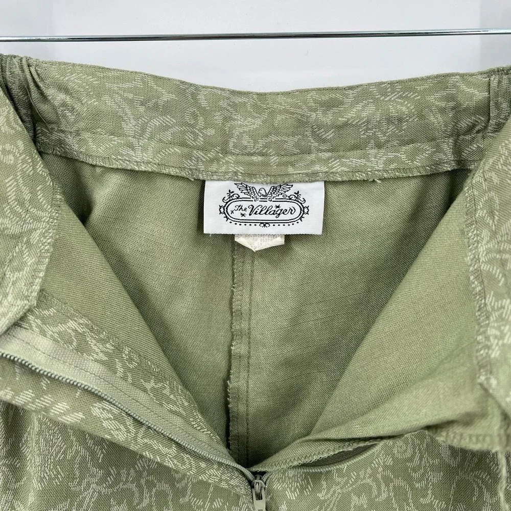 Vintage Villager paisley jacquard brocade high rise pleated cottagecore pants 16